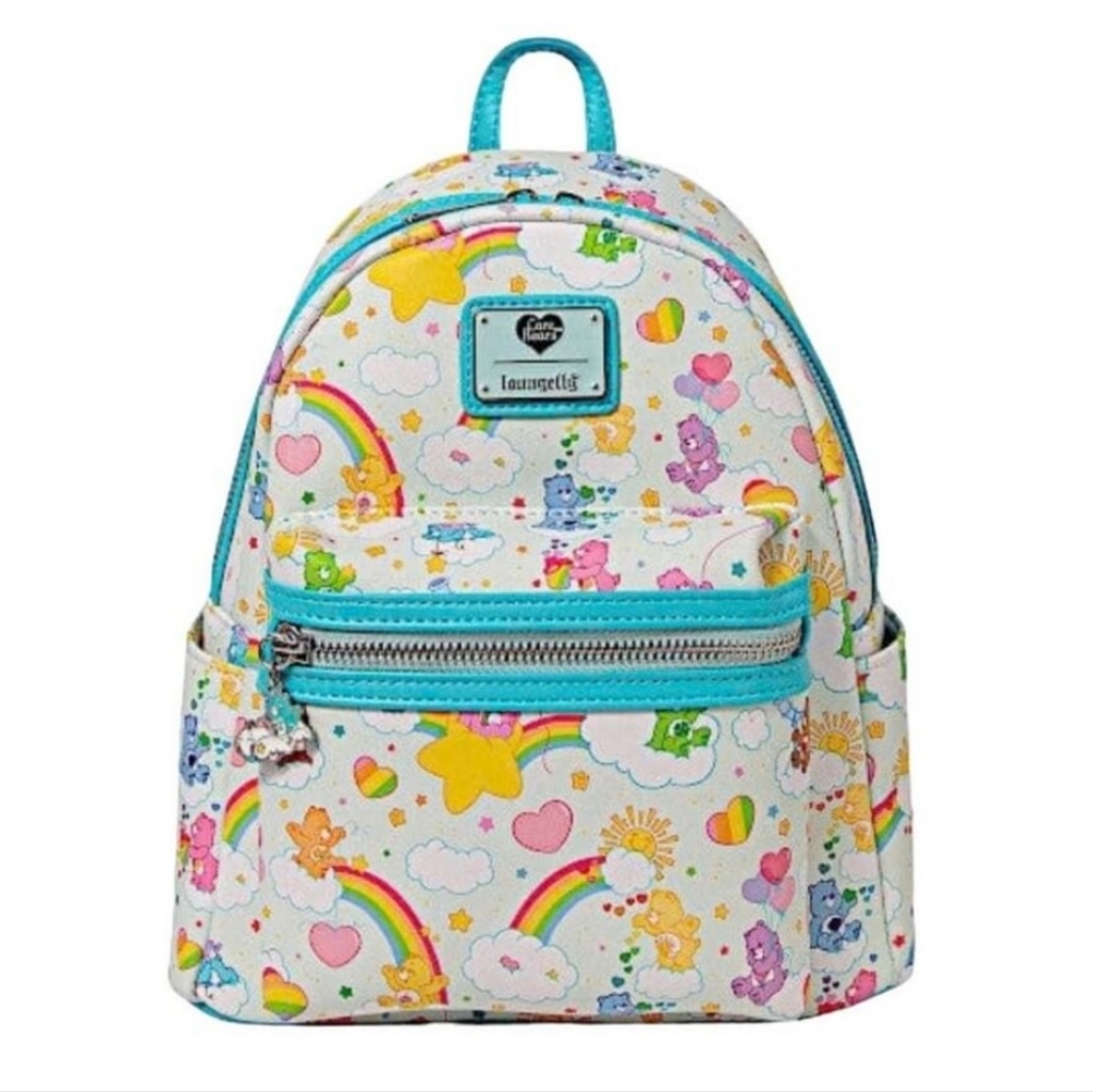 Loungefly NWT Care Bears Rainbow Mini Backpack Exclusive 40th Anniversary